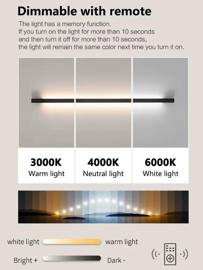 Nordique minimaliste moderne concepteur 110V 220V mur LED lampe salon hôtel allée couloir chambre chevet longue applique murale