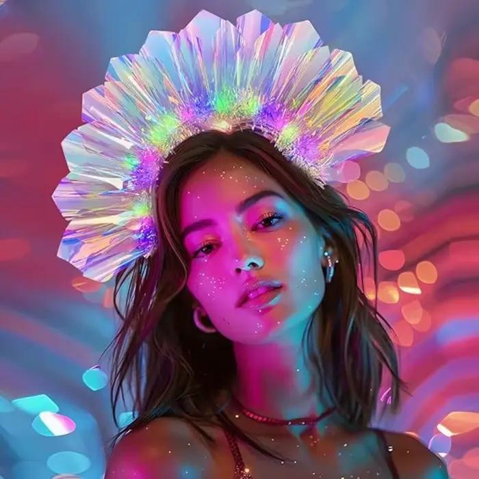 Bandeau Laser lumineux, cerceau pour cheveux, accessoires de fête LED colorés pour Halloween, spectacle sur scène de noël, cadeau de décoration