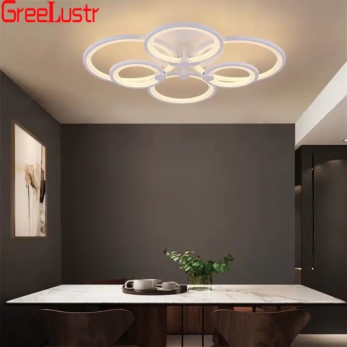 Plafond LED lumière moderne décor à la maison éclairage encastré Lustre blanc acrylique