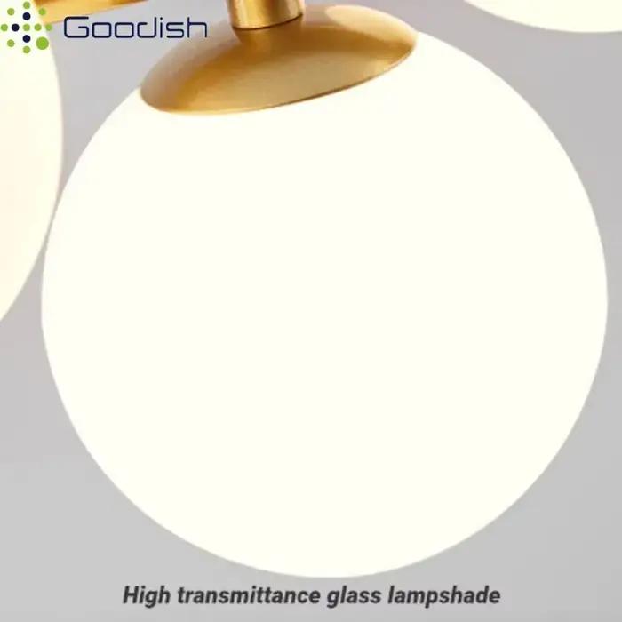 Boule de pierre de verre nordique de luxe moderne 9 têtes anneaux pendentif LED lumières Art lampes créatives pour cuisine décoration de la maison lustre