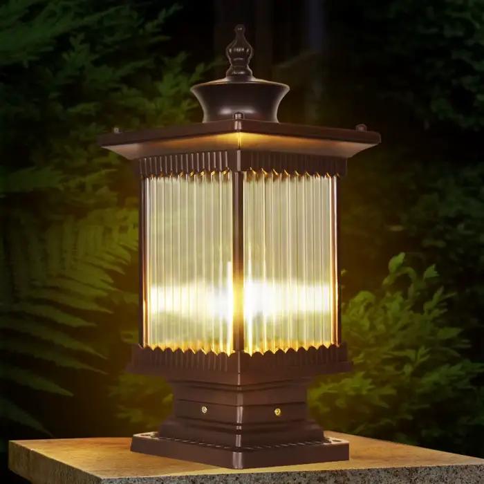 Pilier extérieur lampe applique porte lampadaire étanche extérieur noir boule ronde jardin cour pilier éclairage