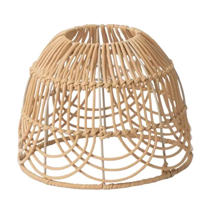 Tissage rotin abat-jour rétro lustre lumière couverture plafond suspension lampe