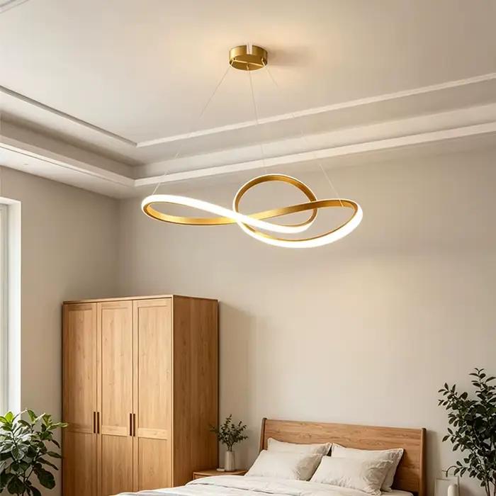 Lampe suspendue LED dorée/noire