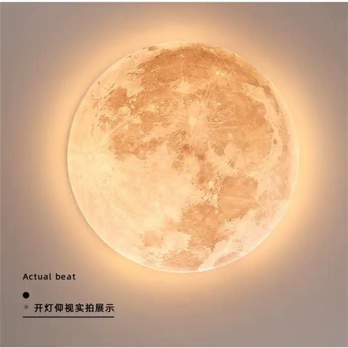 Moon – plafonnier Led en bois massif, luminaire d'intérieur, luminaire décoratif de plafond, idéal pour une chambre à coucher, un salon, une salle à manger, 12/24/36W
