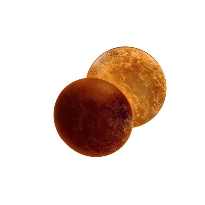 Applique murale créative en forme de lune, lampe de chevet pour couloir, salon, applique LED ronde en cuivre doré
