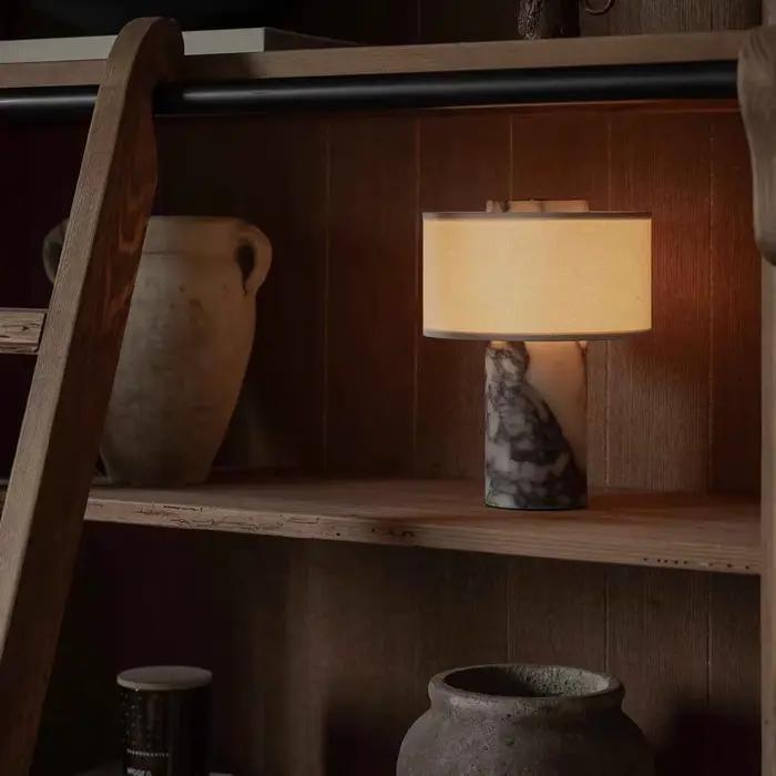 Lampe de table portable en marbre naturel