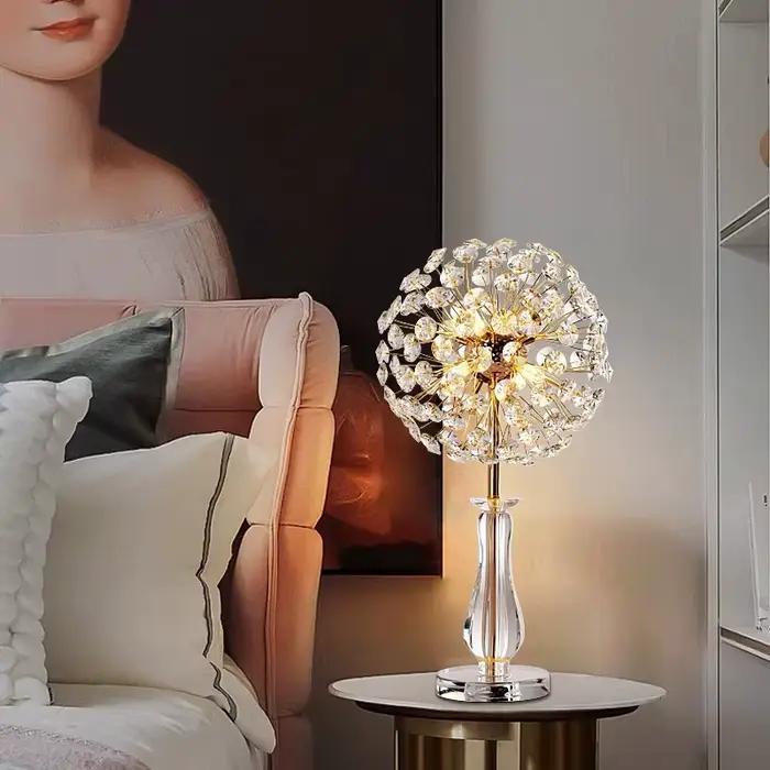 Lampe sur pied moderne en cristal LED en forme de tournesol pour salon
