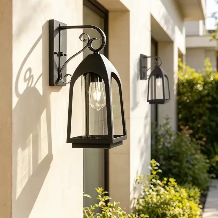 Applique murale en fer forgé de style européen rétro, lampe murale extérieure étanche pour villa, jardin, cour, restaurant, couloir