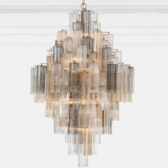 Lustre Crystorama Addis en chrome poli pour salon