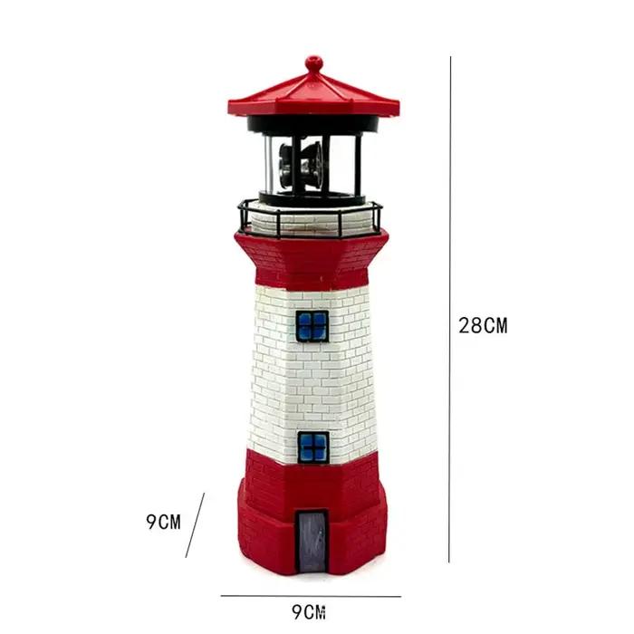 4 "lampe de phare rotative solaire LED lumière de jardin aménagement paysager patio décoratif clôture cour extérieure parure capteur balise Décor