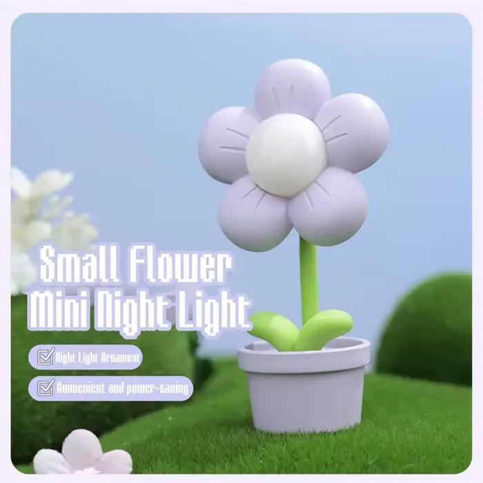 Mini LED fleur veilleuse mignon petite lampe de Table ornement de bureau chevet chambre lumières d'ambiance enfants jouet enfants cadeau de vacances