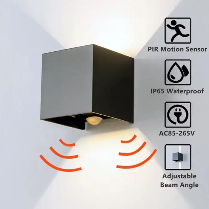 Mur LED en aluminium lampe extérieure étanche IP65 intérieur applique murale 12W24W porche jardin lumières salon rue escaliers éclairage