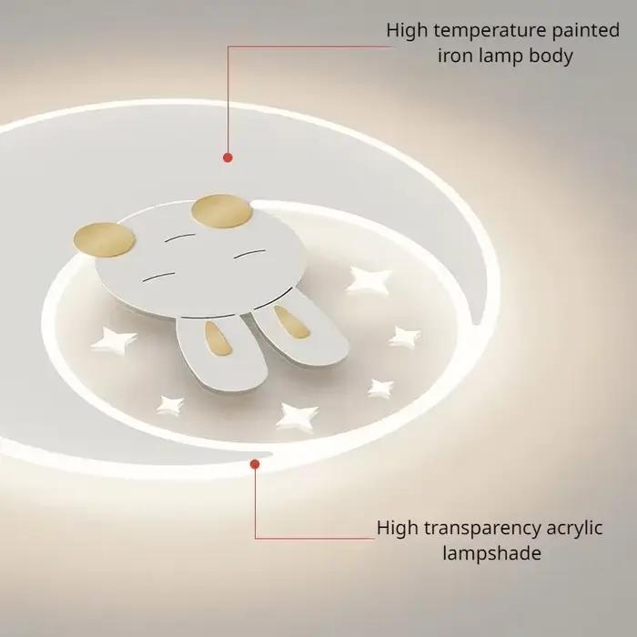 Nordique créatif lapin LED plafonnier Dimmable chambre d'enfants plafonnier moderne décoration de la maison luminaires