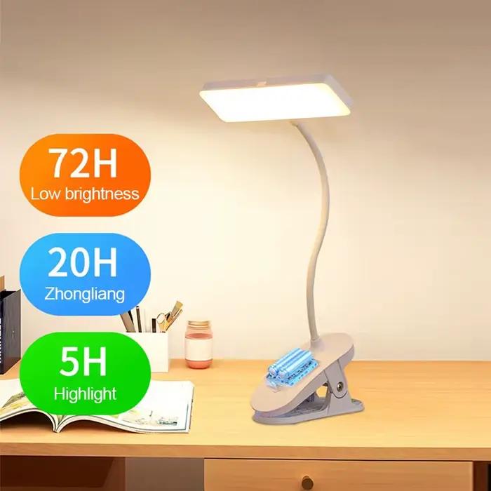 Lampe de Table LED réglable à trois niveaux, éclairage de bureau, dortoir, chambre à coucher, apprentissage, Protection des yeux, lampe de bureau à Clip pliable