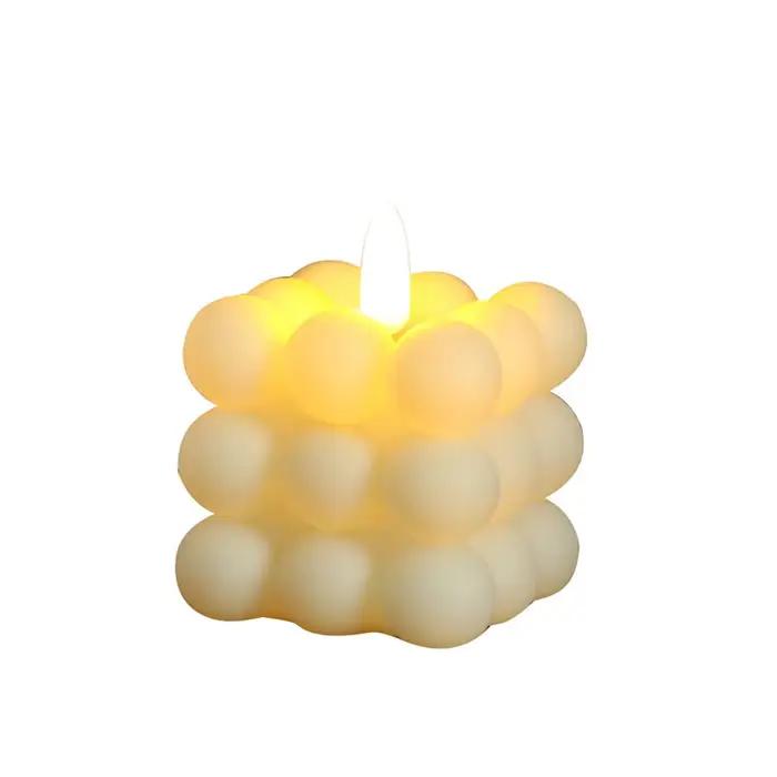 Bougie LED blanche en plastique, lumière chaude, électronique, accessoires Photo, ornement de bureau, bougie d'ambiance, décoration de la maison