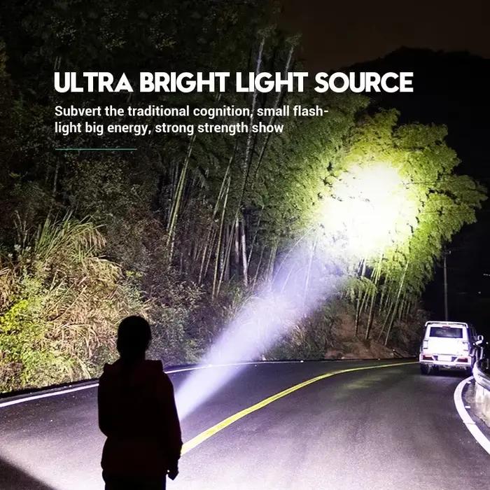 Mini lampe torche puissante à 3 LED super lumineuse - Torche portable à éclairage puissant rechargeable, projecteur d'urgence avec clip pour stylo