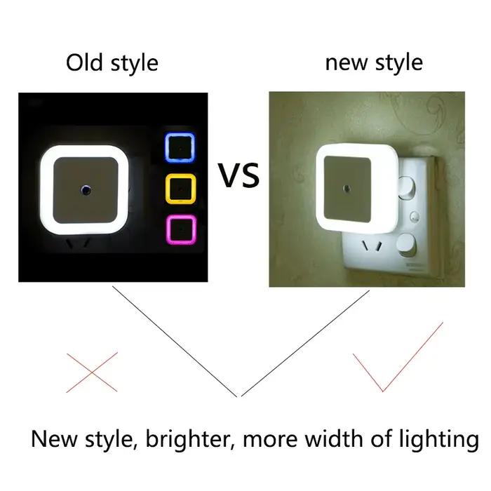 Mini veilleuse LED prise ue/US/UK capteur de lumière forme carrée lampe de nuit pour chambre d'enfant