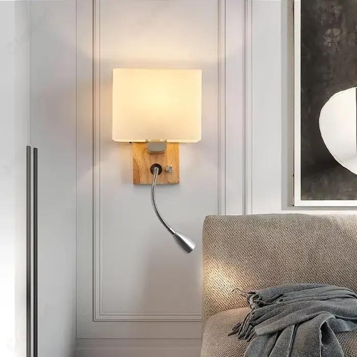 Applique murale LED en bois E27