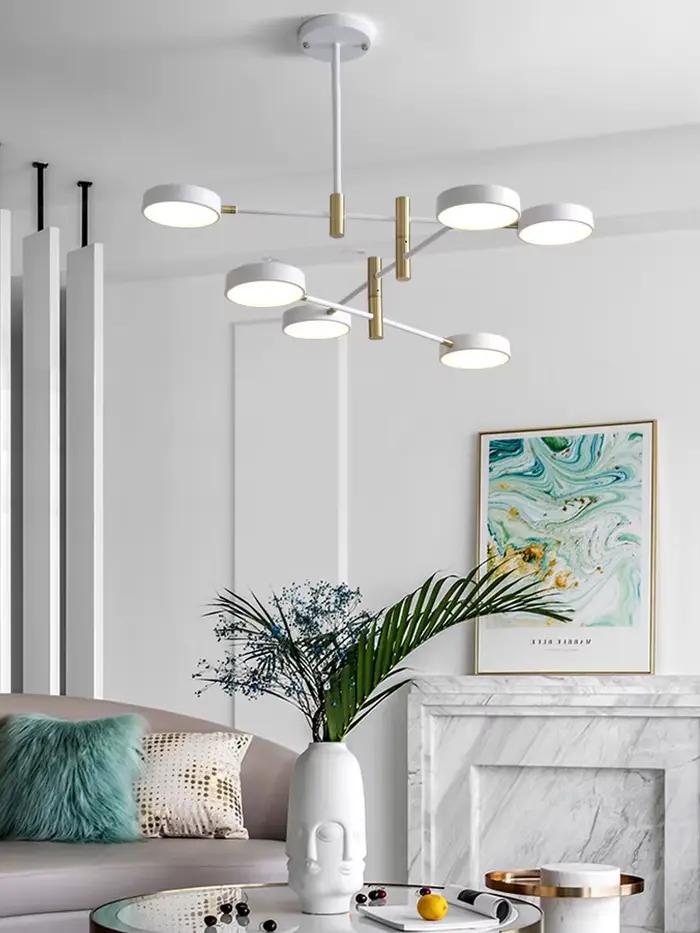 Moderne minimaliste personnalité créative chambre LED lustre nordique postmoderne maison restaurant design salon éclairage