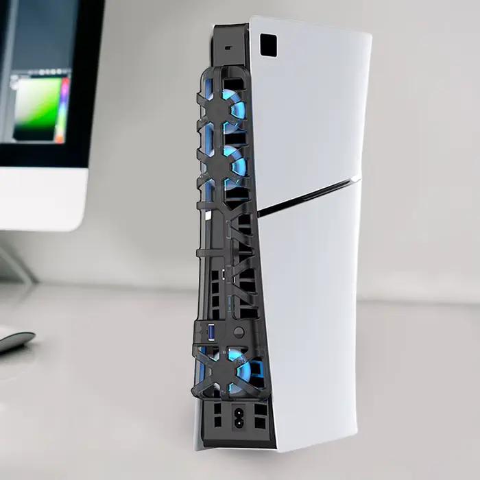 Ventilateur de refroidissement avec lumière LED et 3 ventilateurs, système de refroidissement efficace, USB DC 5V, ventilateur de refroidissement arrière pour console de jeu, pour console Slim