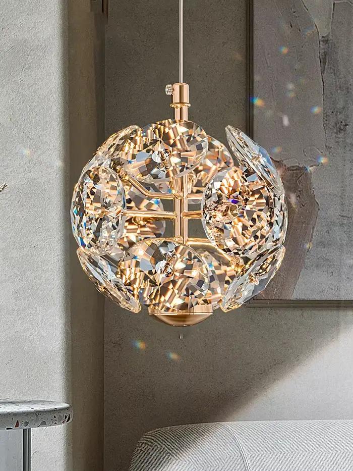 Moderne K9 pur cristal chevet petit lustre lumière luxe