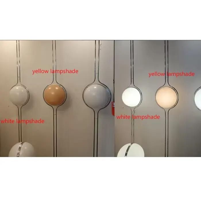 Lampe sur pied moderne en métal chromé avec boule acrylique blanche et jaune pour salon chambre d'hôtel décoration de canapé occaions spéciales