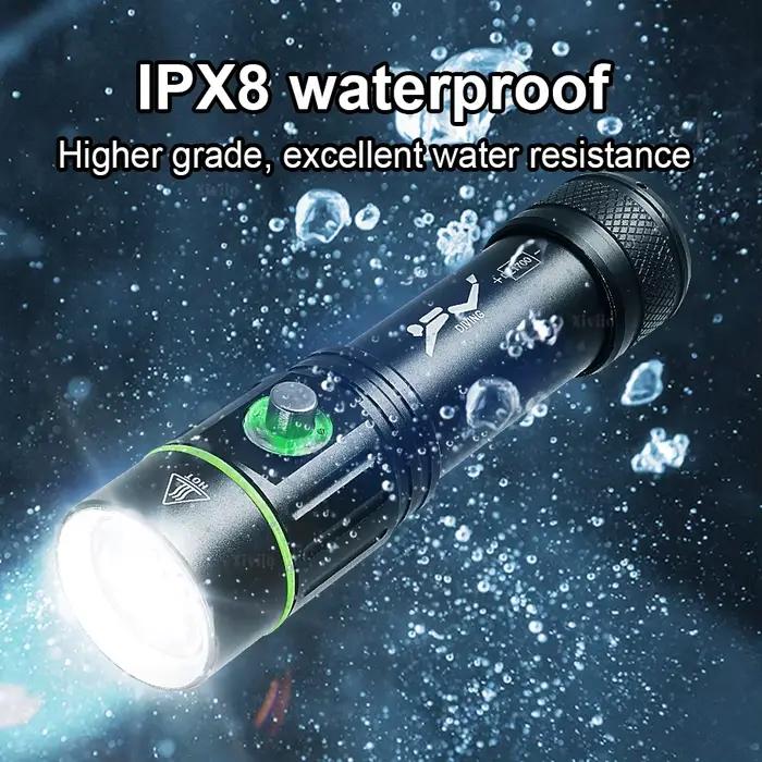 Lampe de poche de plongée LED professionnelle 10000LM torche tactique IPX8 lanterne sous-marine étanche plongée sous-marine 800M lampe puissante