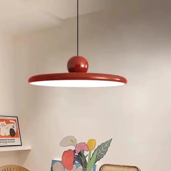 Lampe LED suspendue au design nordique, soucoupe volante, crème, pour salon, chambre à coucher, chevet, Restaurant, hôtel, éclairage intérieur
