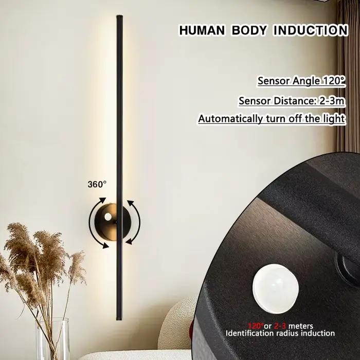 Intérieur PIR mouvement capteur humain mur LED lampes pour couloir Foyer Induction mur LED lumières applique murale pour chambre AC85-265V