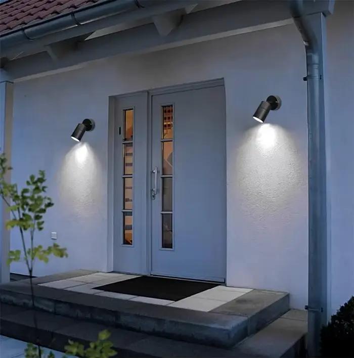 Applique Murale LED à Détecteur de Mouvement en Acier Inoxydable, Luminaire Décoratif d'Extérieur, Idéal pour un Jardin ou une Cour, GU10