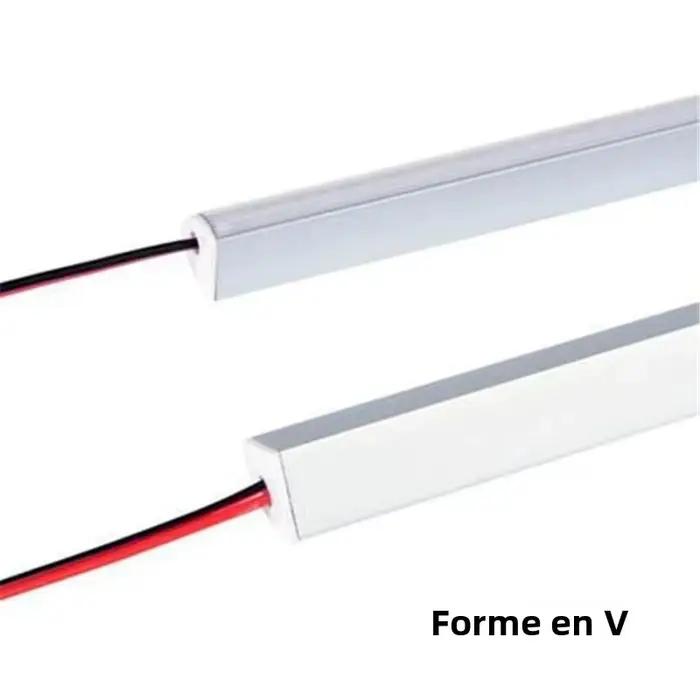 LED lumière dure DC12V 50CM 20 pouces LED bande SMD5730 36 LED s U/V-forme plat LED canal en aluminium