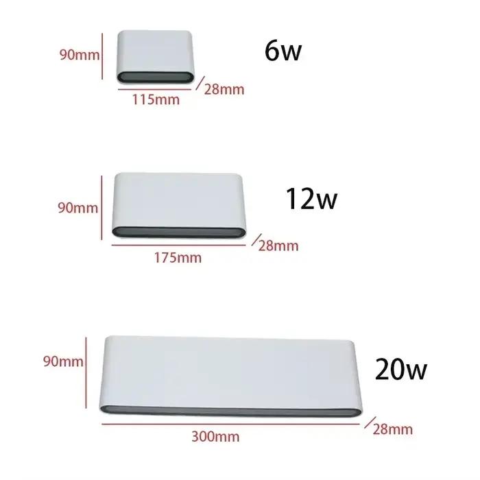 Applique murale Led haut et bas, applique extérieure étanche AC90-260V AU11