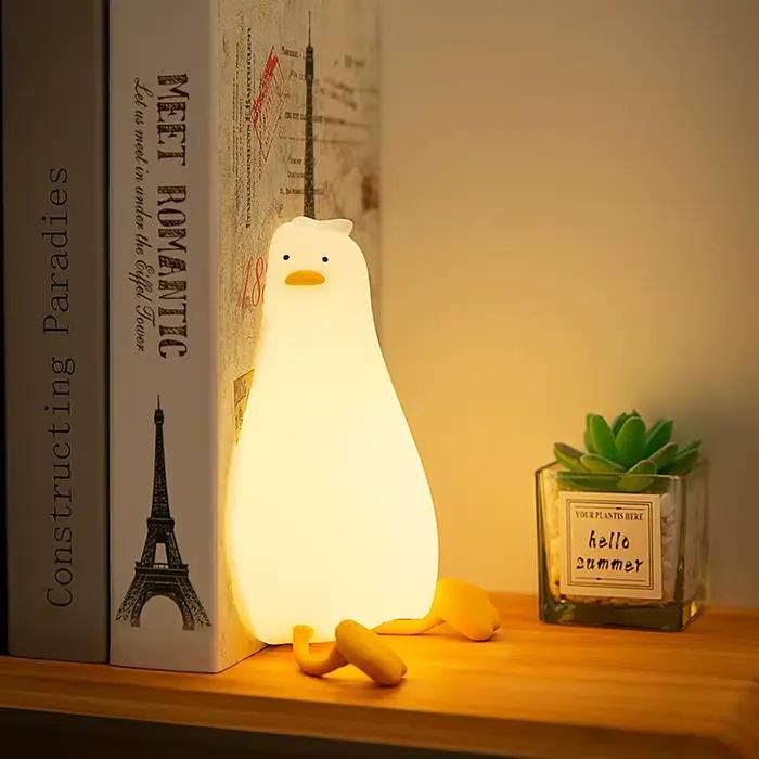 Canard pat siliconé rechargeable veilleuse bleu pour enfants chambre atmosphère paisible occasions spéciales