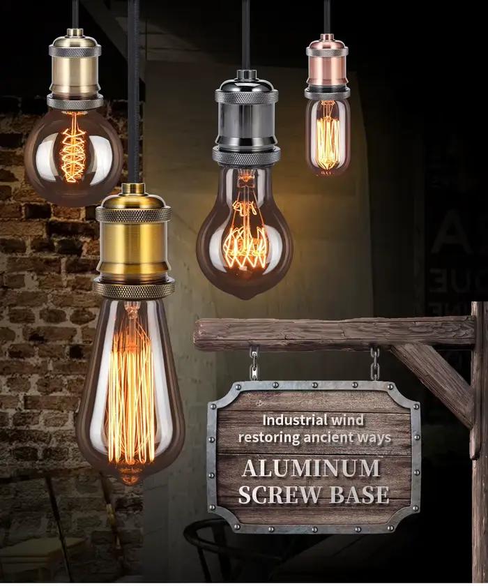 Mini douille de support de lampe LED suspendue, bronze rétro vintage, vis vintage E26 Edison, pendentif bricolage décoratif industriel, antique, mode ancienne