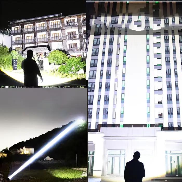 2025 laser blanc les lampes de poche les plus puissantes super lumineuse longue portée torche 20000000LM haute puissance rechargeable LED Camping Lantren