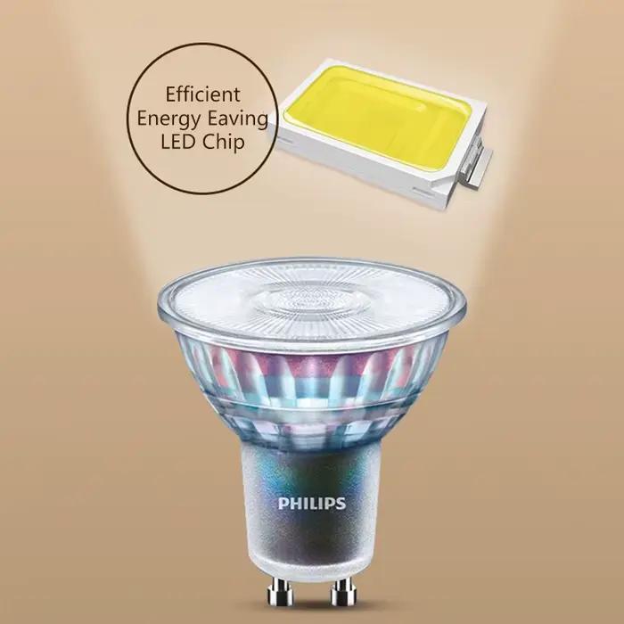 Philips GU10 PAR16 LED Spot Light Essential 4.6W (=50W Halogène) 220-240V 36 °   Lampes encastrées au plafond LED blanches classiques Degree