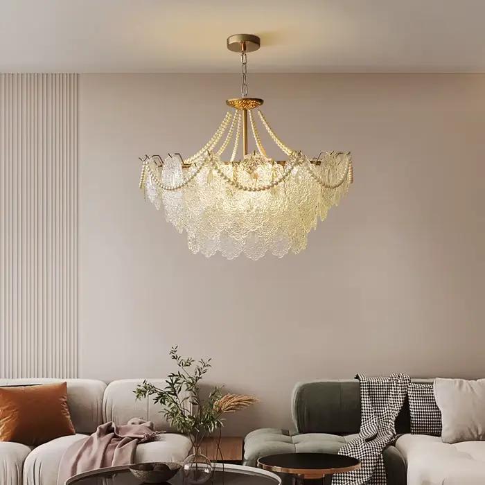 Plafonnier LED en Verre Transparent au Design Français Moderne