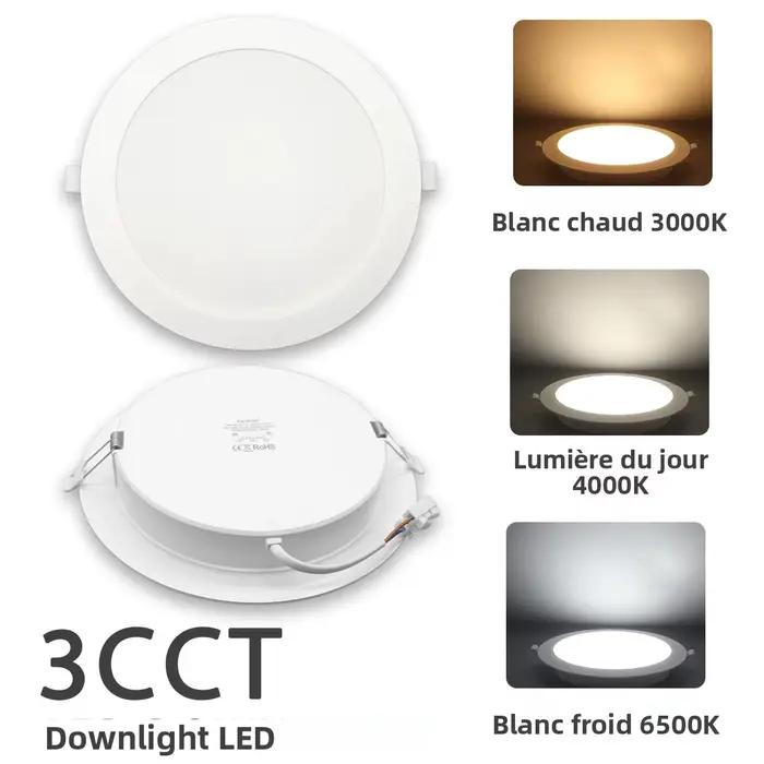 Lot de 1 à 10 spots LED encastrables 120V 220V avec interrupteur rotatif