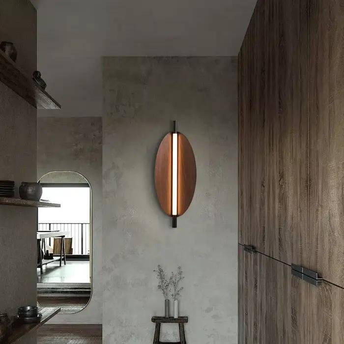 Thula applique nordique longue lampe minimaliste salon japonais grain de bois chambre chevet escalier couloir