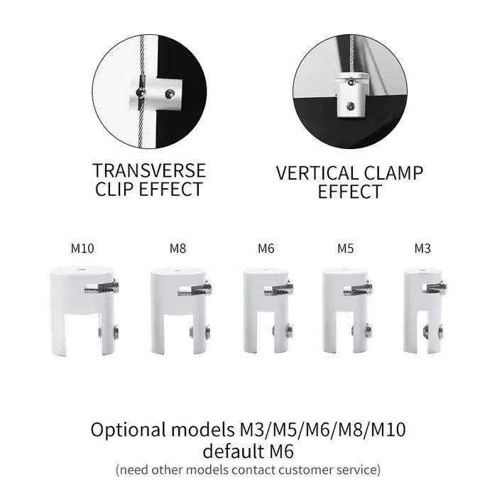 Kit de suspension en acrylique, support réglable avec câble en acier pour accrocher des images/présentoirs