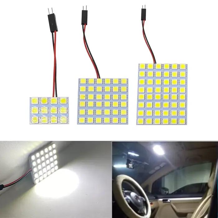 1X panneau Led 6/9/12/15/18/24/30/36/48 SMD 5050 T10 Ba9s c5w adaptateur feston dôme lampe de lecture accessoires voiture Auto moteur DC12V