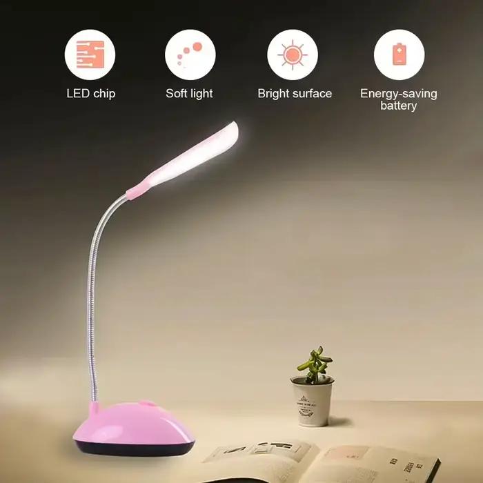 Lampe de nuit de lecture à LED, table flexible, interrupteur pliable, travail, étude, enfants, étudiant, bureau, à piles