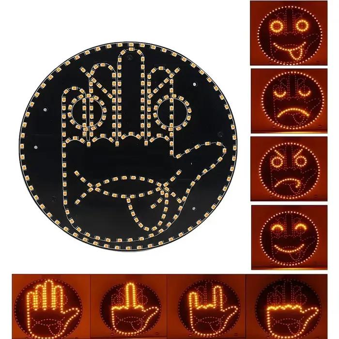 Lampe de geste créative et amusante, trois modèles, intérieur de voiture, pare-brise arrière, panneau de geste de la main, panneau de doigt du milieu, feu de stop d'avertissement