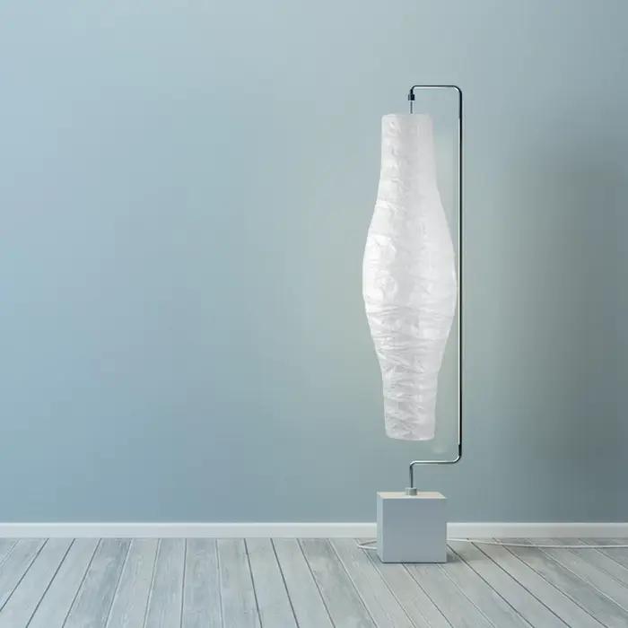 Abat-jour de lampadaire en papier de riz, décor de couverture de lampe d'angle sur pied de 46 pouces de haut nordique