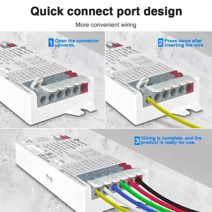 ZigBee3.0 Pro + 12V 24V 5 en 1 contrôleur de bande LED intelligent Max 20A couleur unique/CCT/RGB/RGBW/RGBCCT Tuya commande vocale GL-C-201P