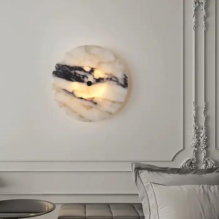 Lampe murale LED en marbre de luxe haut de gamme pour salon