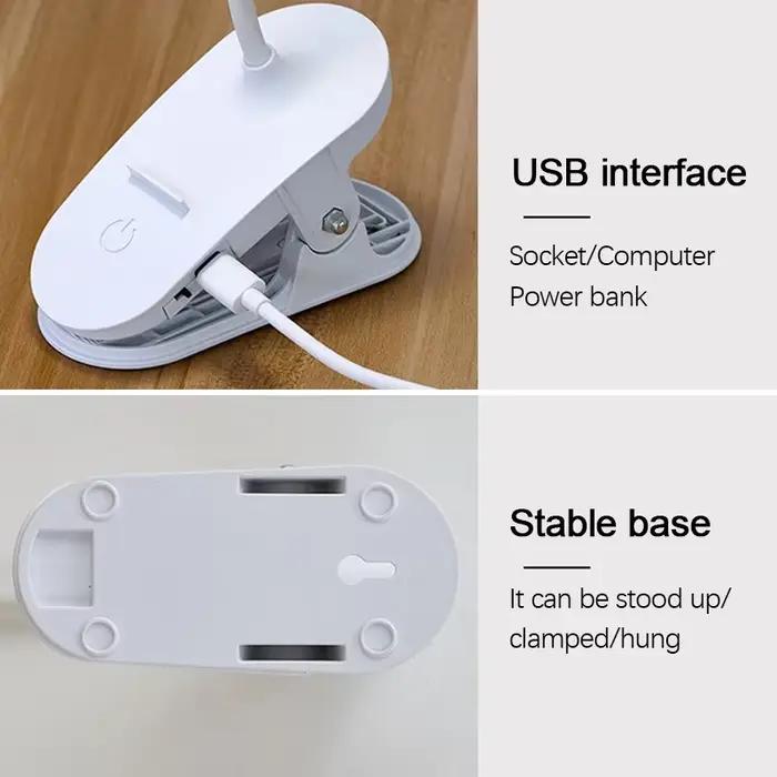 Lampe de Table LED réglable à trois niveaux, éclairage de bureau, dortoir, chambre à coucher, apprentissage, Protection des yeux, lampe de bureau à Clip pliable