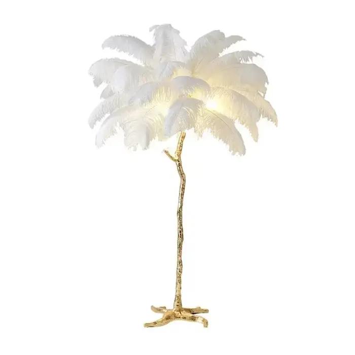 Lampadaire de luxe nordique en plumes d'autruche