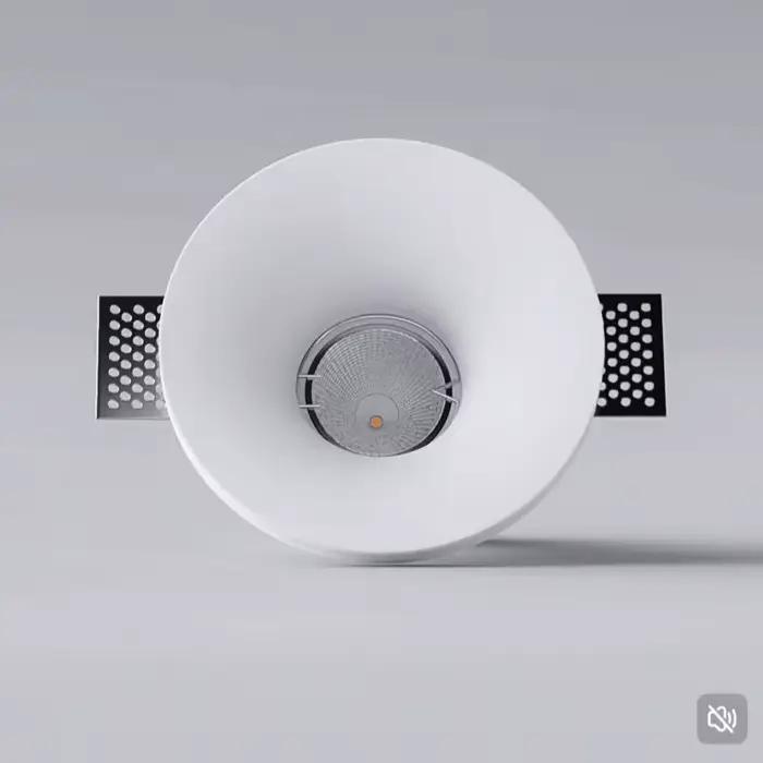 Spot LED encastré en plâtre sans lampe principale, pour plafond, salon, usage domestique, anti-éblouissement, rond ou carré, downlight
