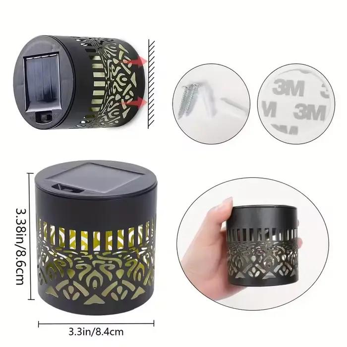 Lampes solaires d'extérieur, lumière murale solaire Mandala pour jardin, projecteur de clôture de jardin, lampe d'ambiance pour patio, décoration pour cour et jardin